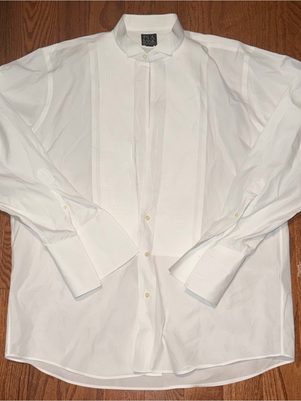 Jos. A. Bank White Pleated Front Dress Shirt - Men's